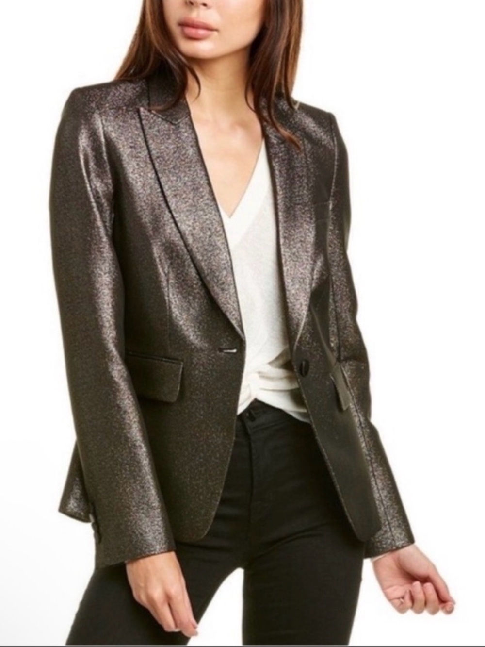 Veronica Beard Bronze Lame Dickey Jacket
